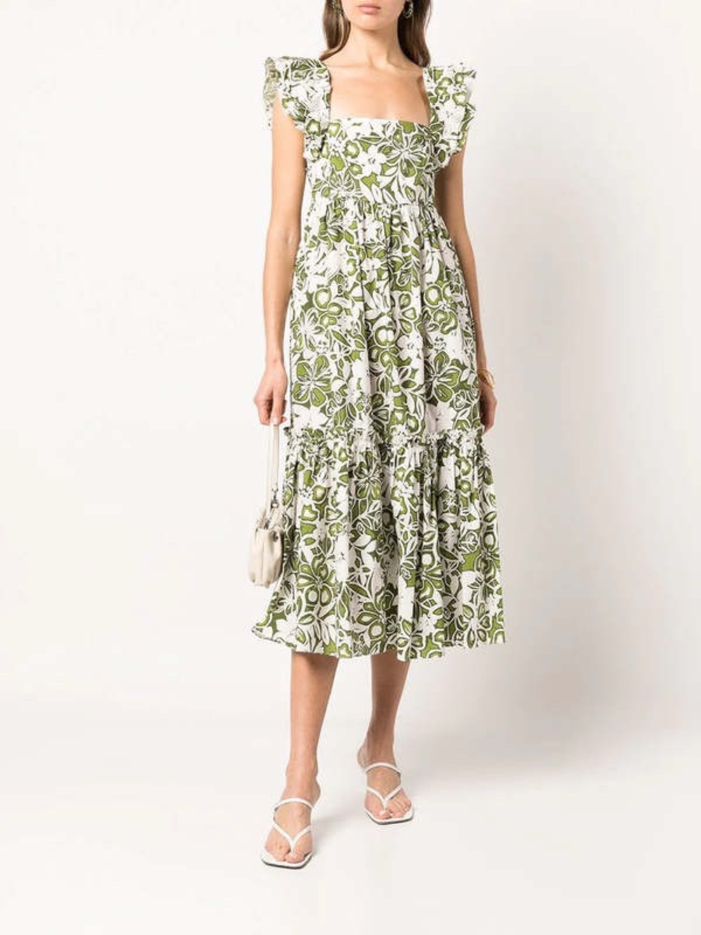 Cara Cara Darby dress in bold floral green